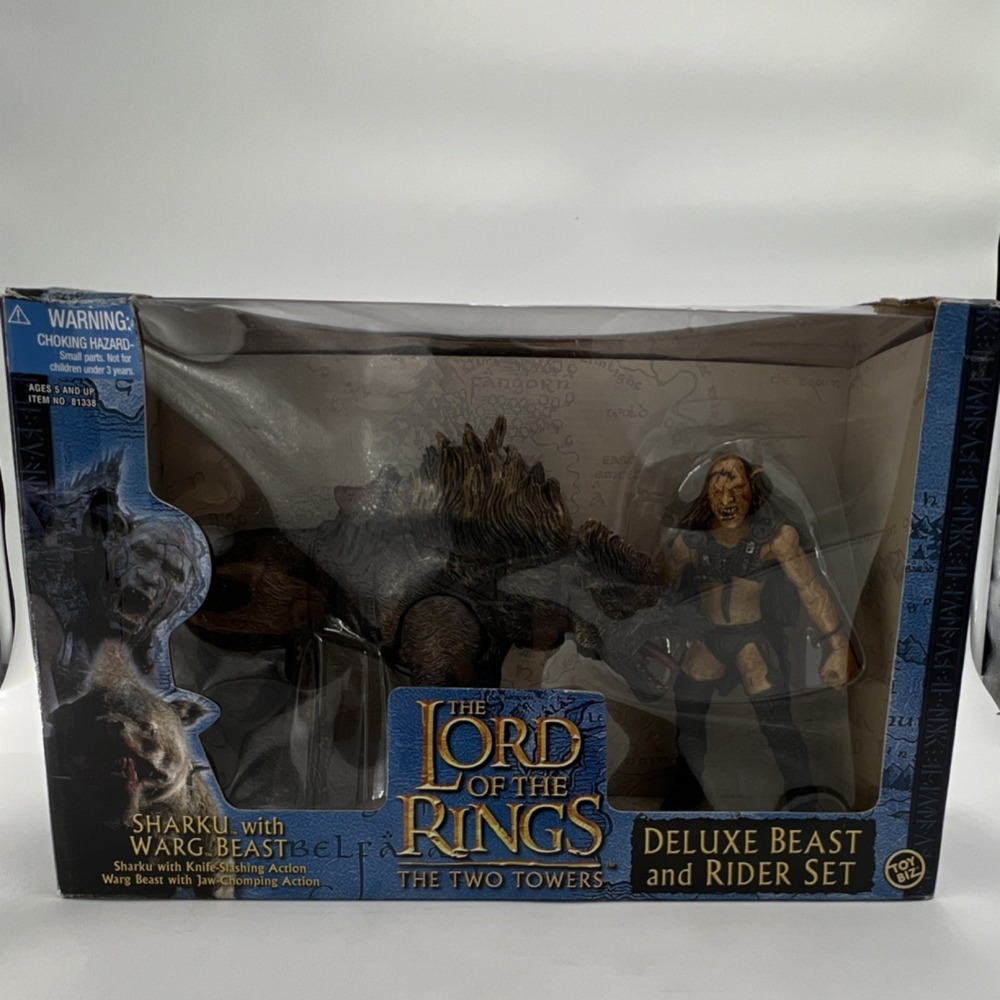 Toy Biz Lord of the Rings Two Towers Deluxe Beast & Rider Set Sharku with Warg